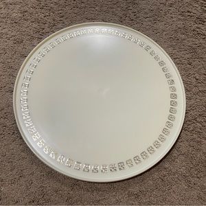 Vintage Rubbermaid 13” Round Lazy Susan Metallic Flower Trim JB1-2714 Cream